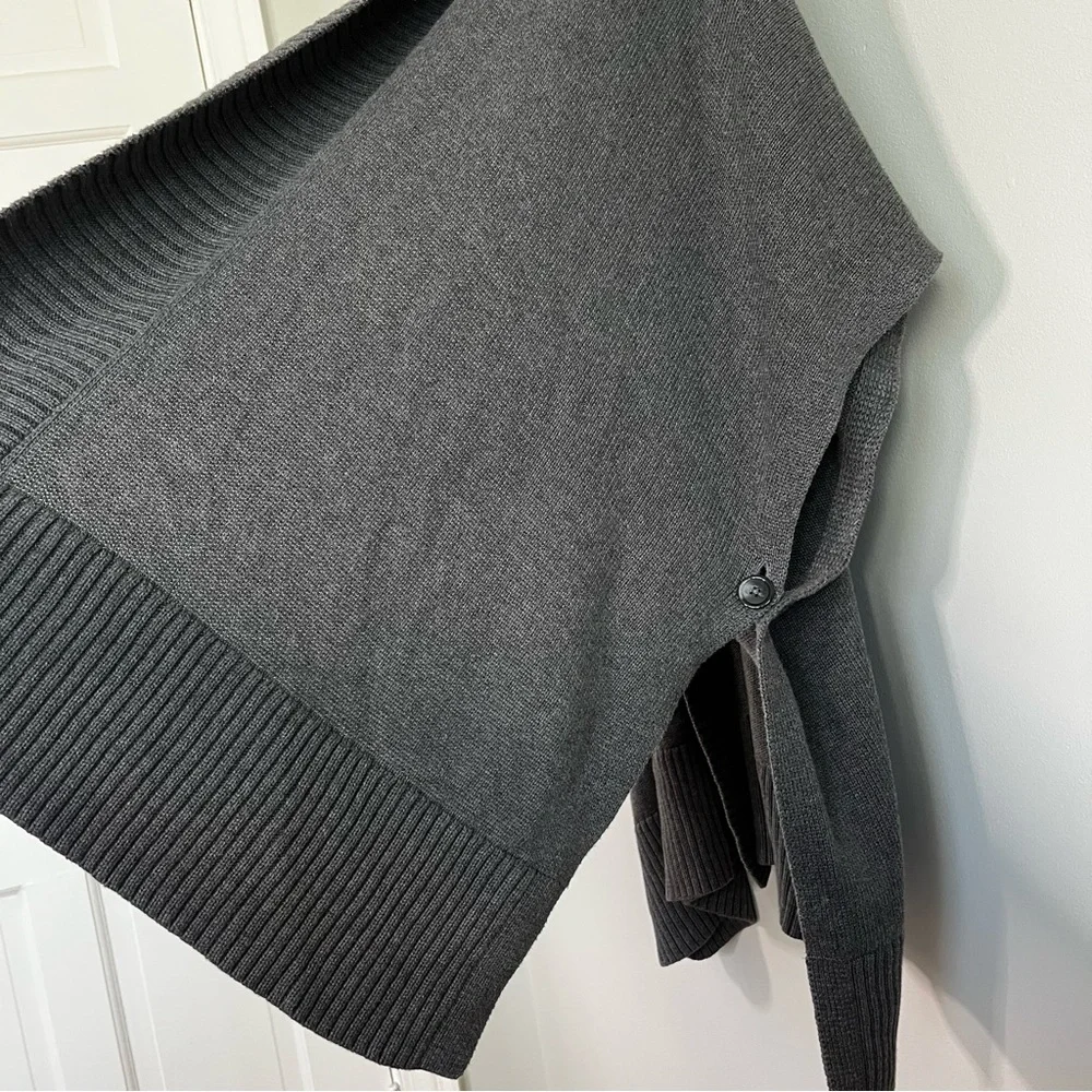 Talbots Charcoal Knit Poncho Fall Cardigan Size Small/Medium